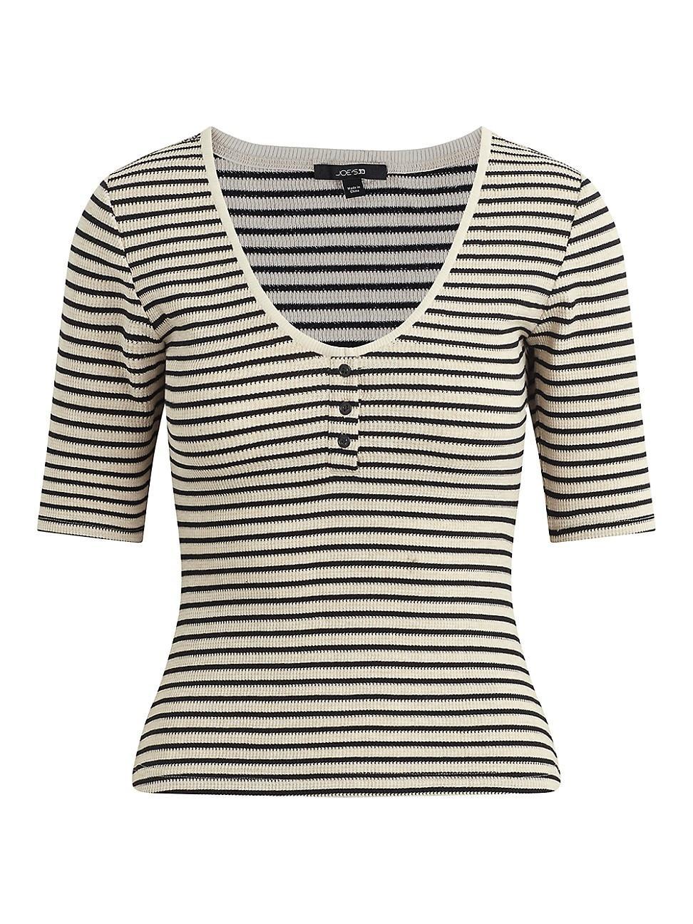 Womens Gisele Striped Henley Top Product Image