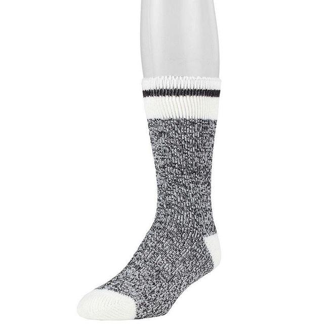 Mens Heat Holders Thermal Block Twist Crew Socks Black Grey Product Image