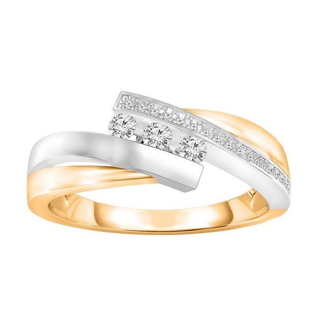 10k Two-Tone White & Yellow Gold 1/5 Carat T.W. Diamond Engagement Ring, Womens 10k Two Tone Product Image