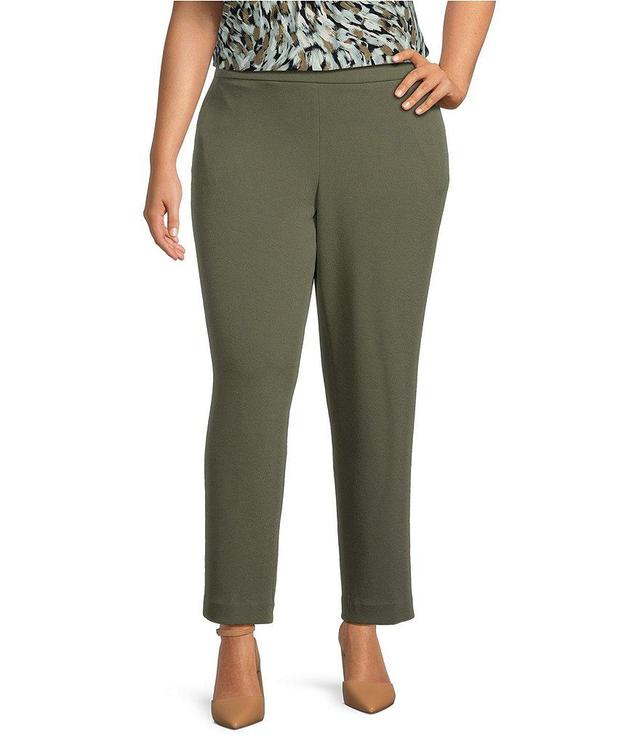 Kasper Plus Size Stretch Pull-On Slim Ankle Pants Product Image