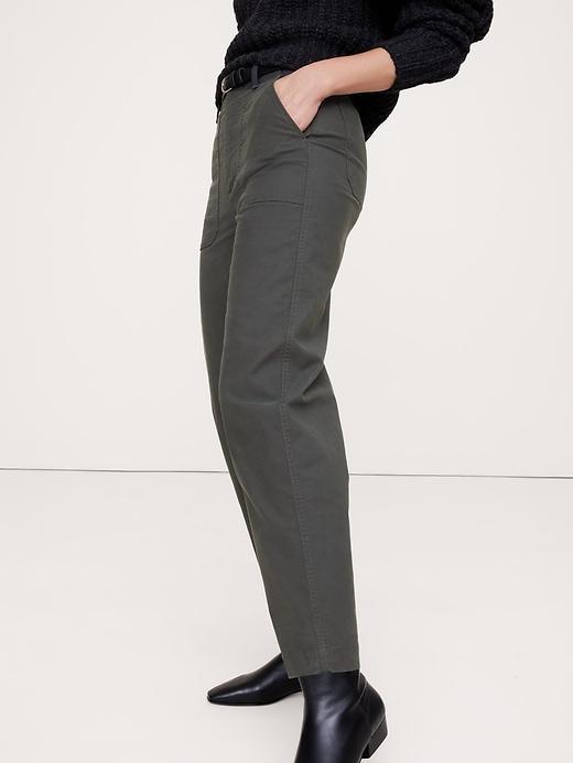 High-Rise Slim Barrel Utility Cropped Chino Product Image