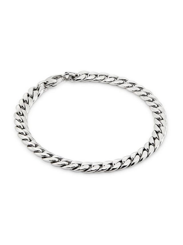 Womens 14K White Gold Curb Chain Bracelet/7.25 Product Image