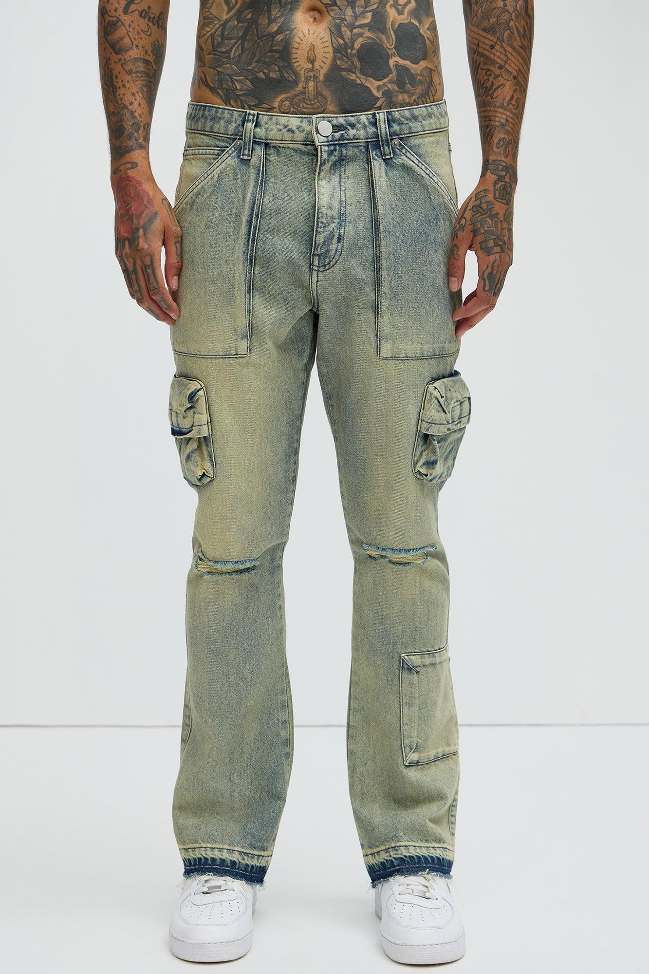 Hallowell Vintage Cargo Jeans - Vintage Blue Wash Product Image