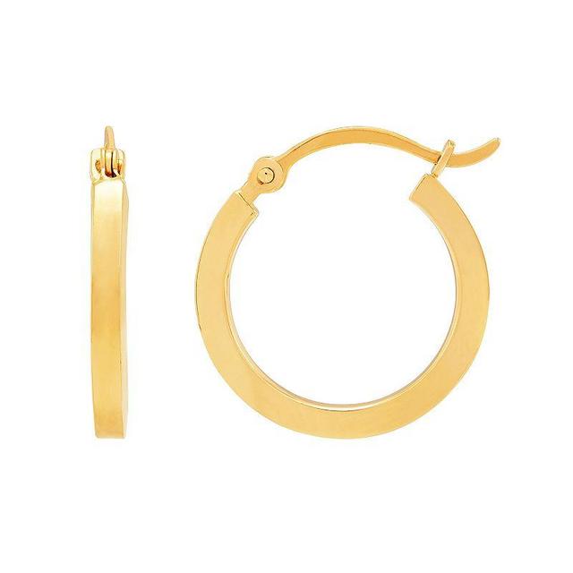 Everlasting Gold 14k Gold Square Tube Hoop Earrings, Womens Product Image