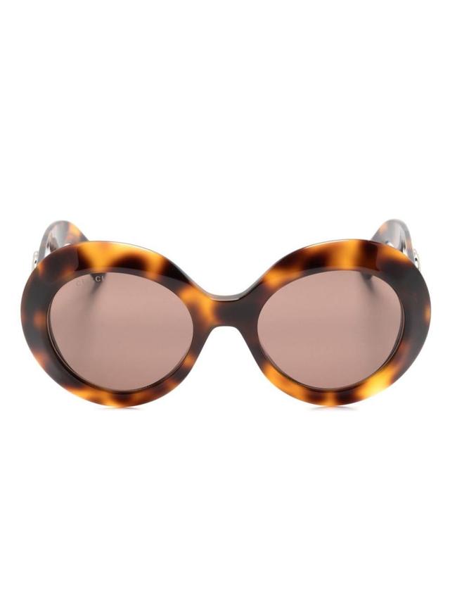 Round-frame Sunglasses In Brown Product Image