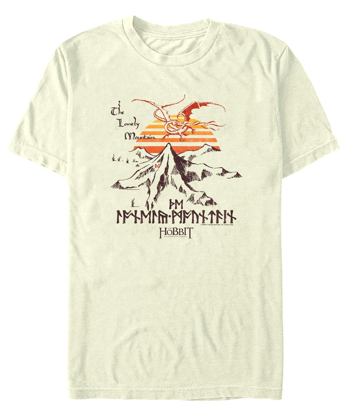 Mens The Hobbit Lonely Mountain Draw Tee Natural Product Image