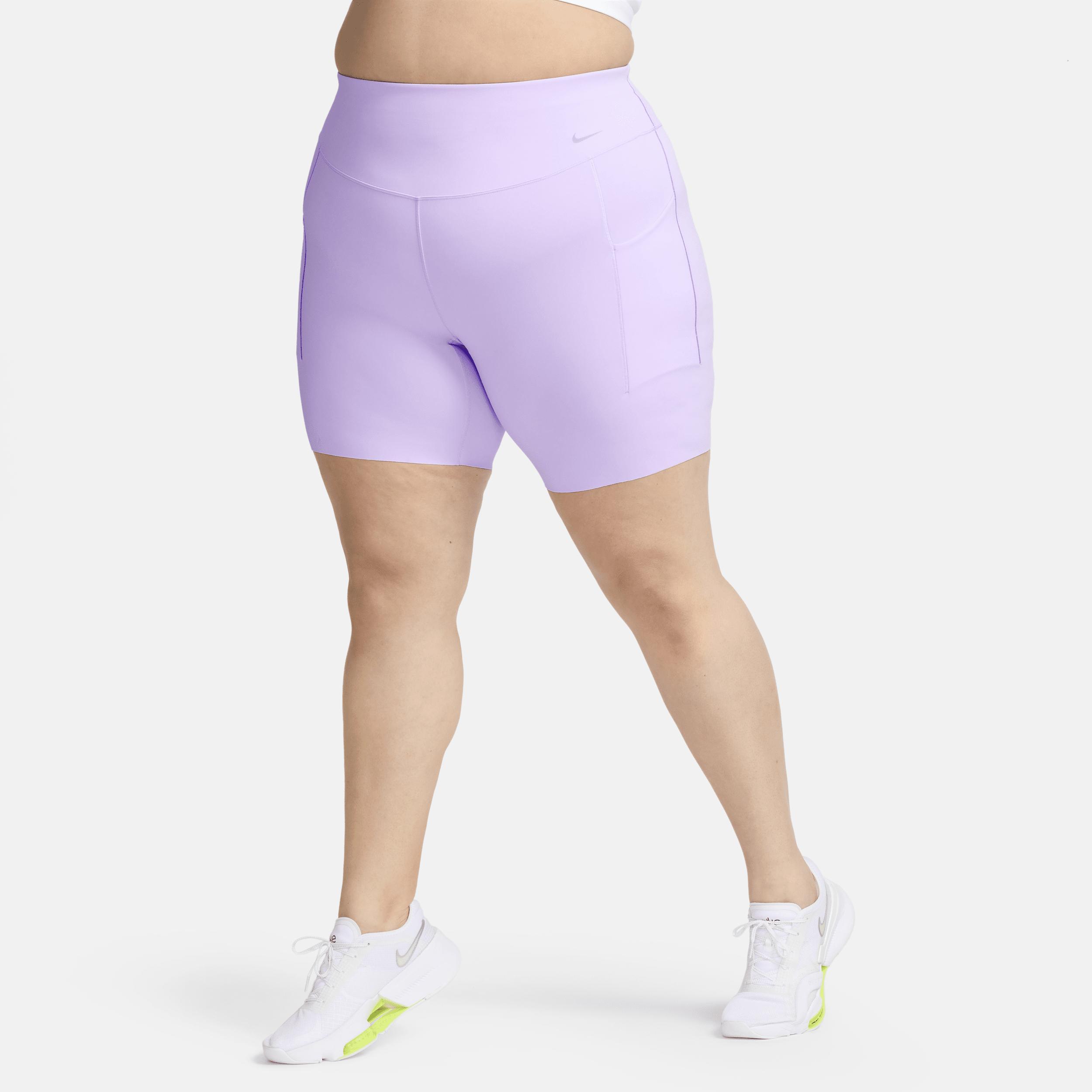 Nike Womens Universa Medium-Support High-Waisted 8 Biker Shorts with Pockets (Plus Size) Product Image