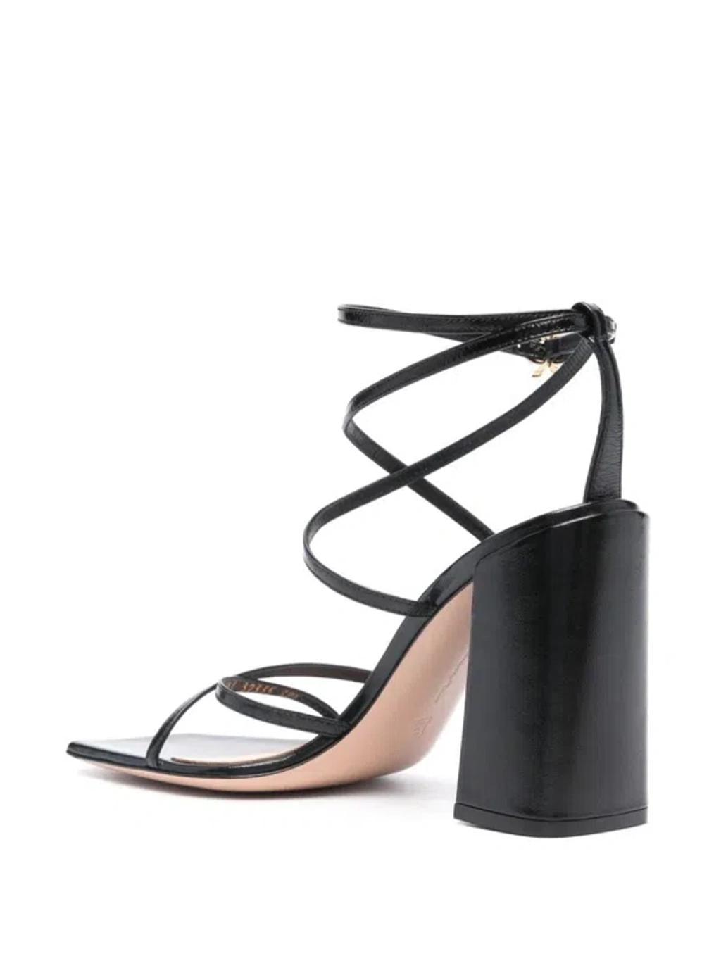 Leather 105mm Sandals In Black Product Image