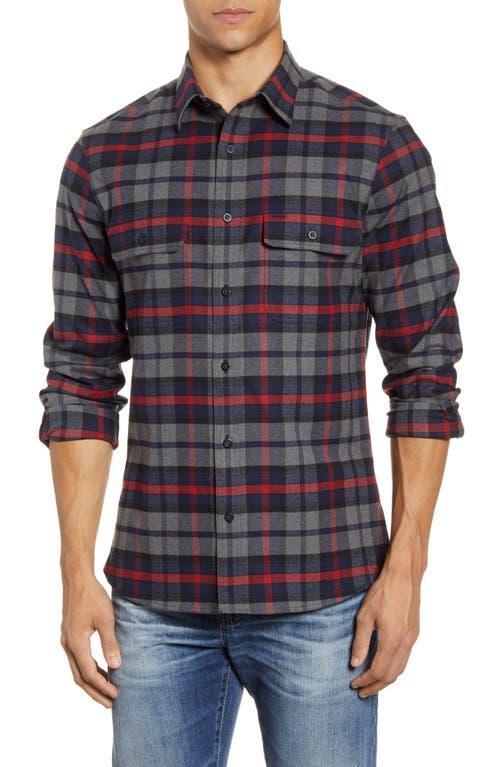 NORDSTROM MENS SHOP Trim Fit Plaid Flannel Button-Up Shirt Product Image