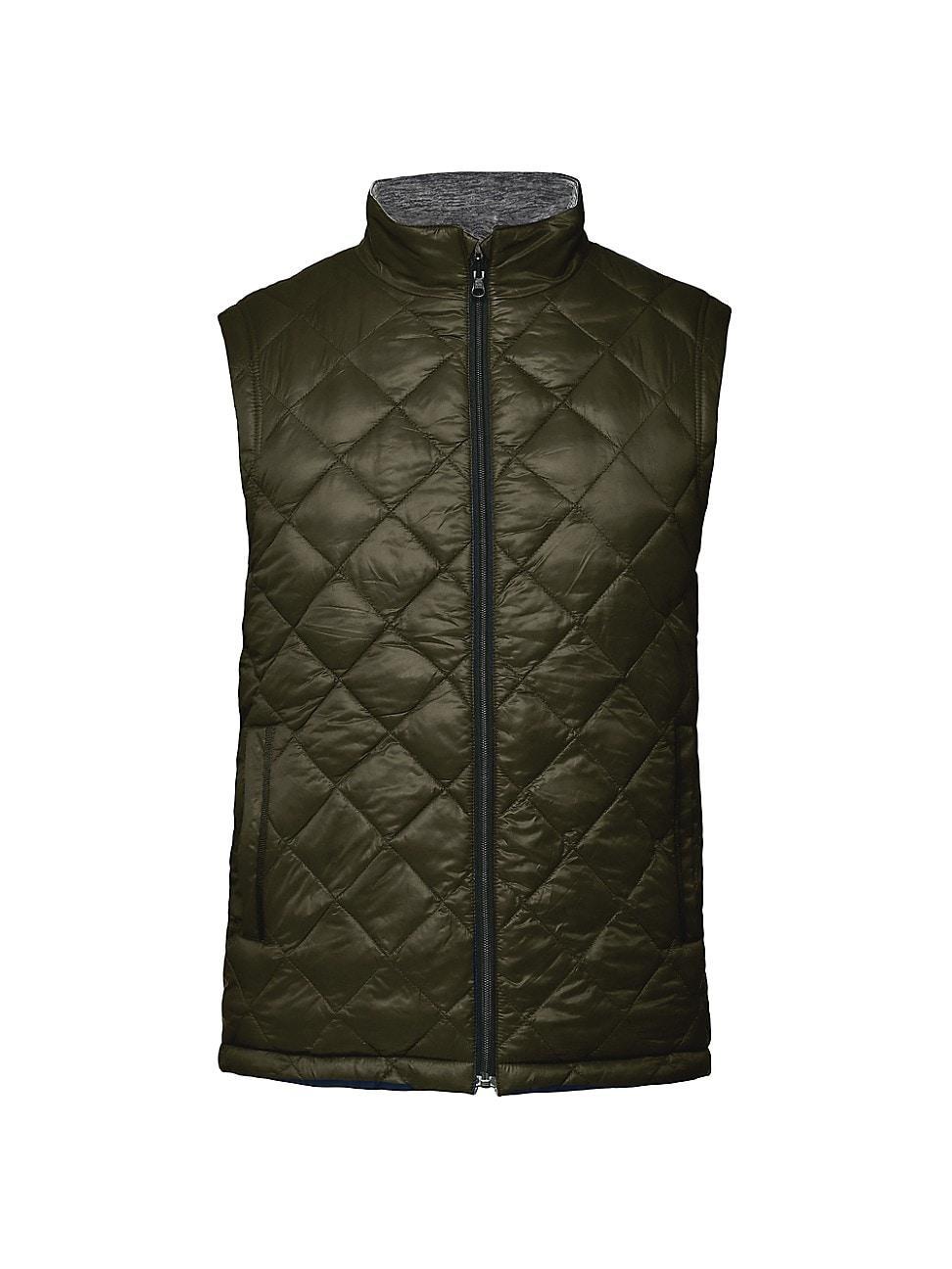 Mens Diamond Quilted Reversible Fleece Vest Product Image