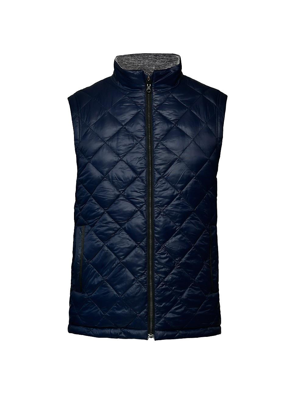 Mens Diamond Quilted Reversible Fleece Vest Product Image