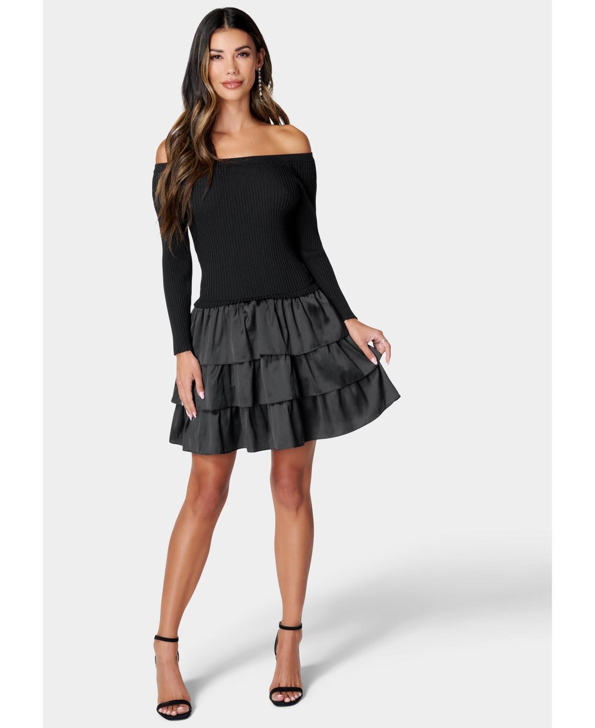 Women's Off The Shoulder Tiered Dress Product Image