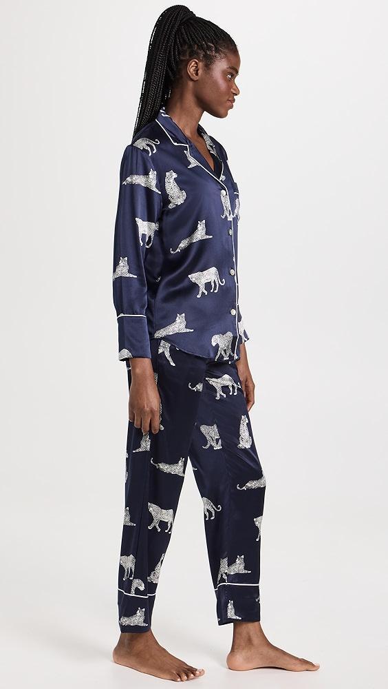 Petite Plume Silk Panther de Nuit PJ Set | Shopbop Product Image