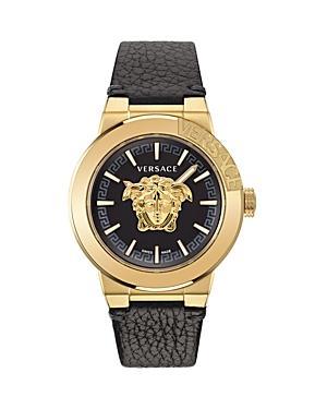 Mens Medusa Infinite IP Yellow Gold & Leather Watch/45MM Product Image