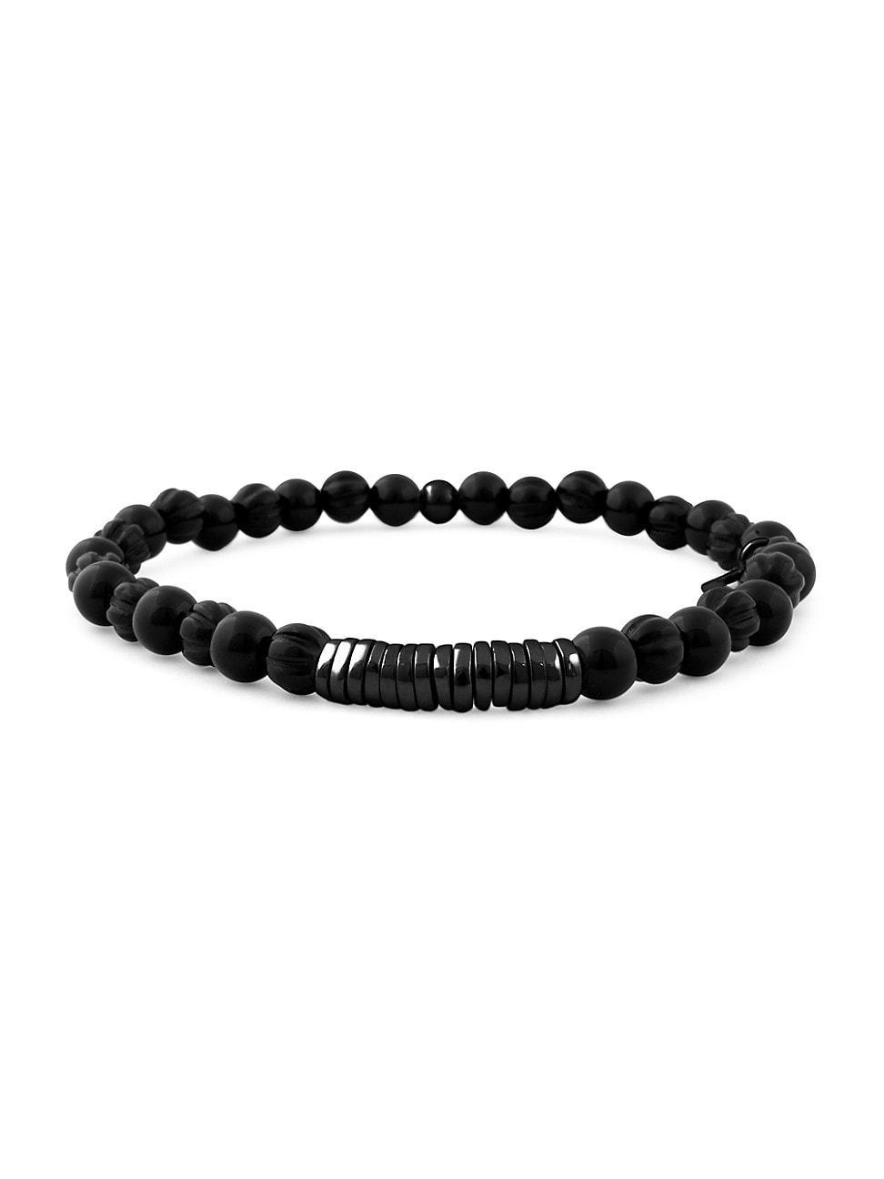 Mens Stone Sterling Silver Bracelet Product Image