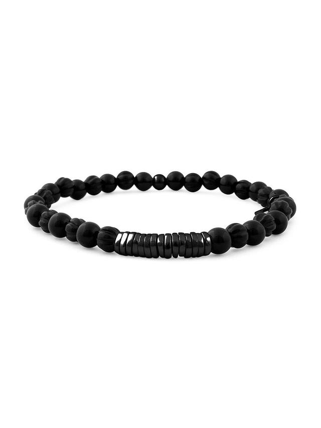 Mens Stone Sterling Silver Bracelet Product Image