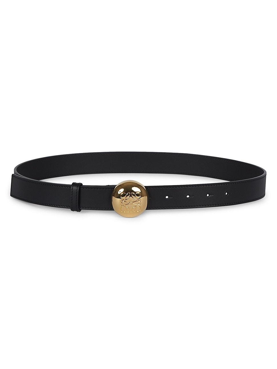 Womens Monogram Pebble Buckle Leather Belt Product Image