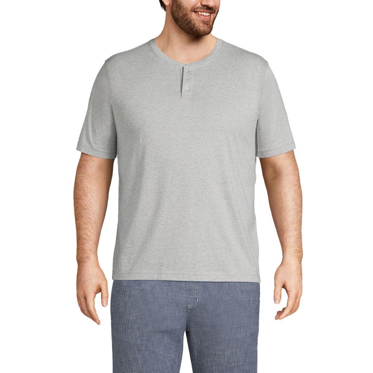 Big & Tall Lands End Super-T Henley, Mens Radiant Blue Product Image