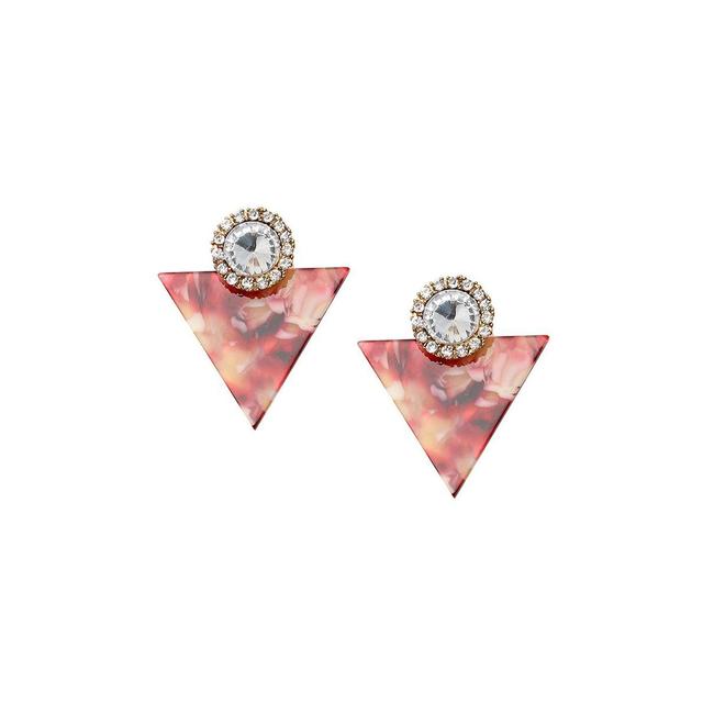 Sohi Womens Pink Triangle Drop Earrings Product Image