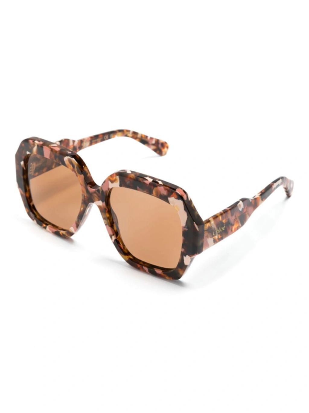 Gayia Square-frame Sunglasses In Brown Product Image