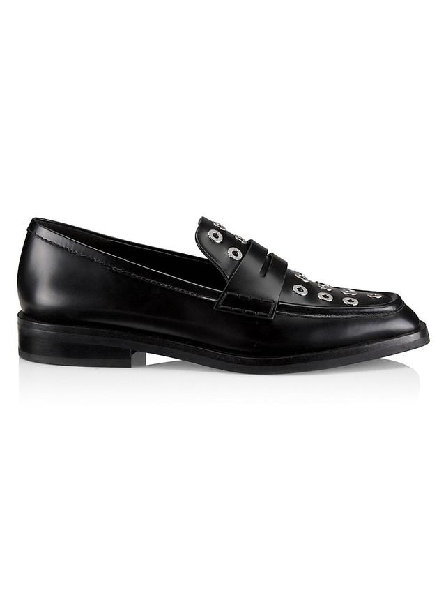 Womens Alexa Eyelet Leather Penny Loafers Product Image