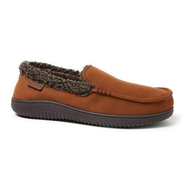 Dearfoams Alexander Microsuede Mens Moccasin Slippers Brown Product Image