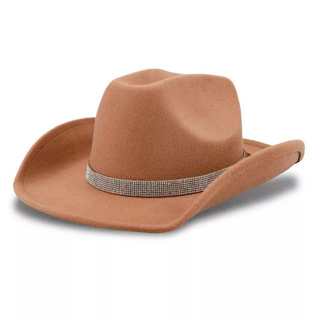 Womens JS Jessica Simpson Western Rhinestone Band Felt Cowboy Hat Product Image