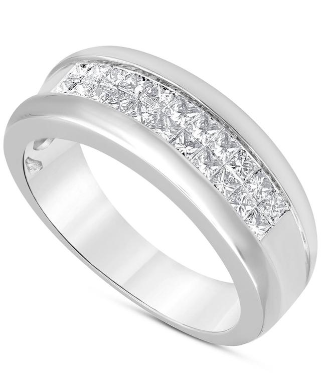 Mens Diamond Princess-Cut Band (1 ct. t.w.) in 10k White Gold Product Image