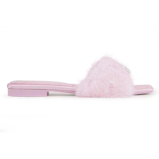 Chantal Fur Sandals (Pink) (Final Sale) Product Image