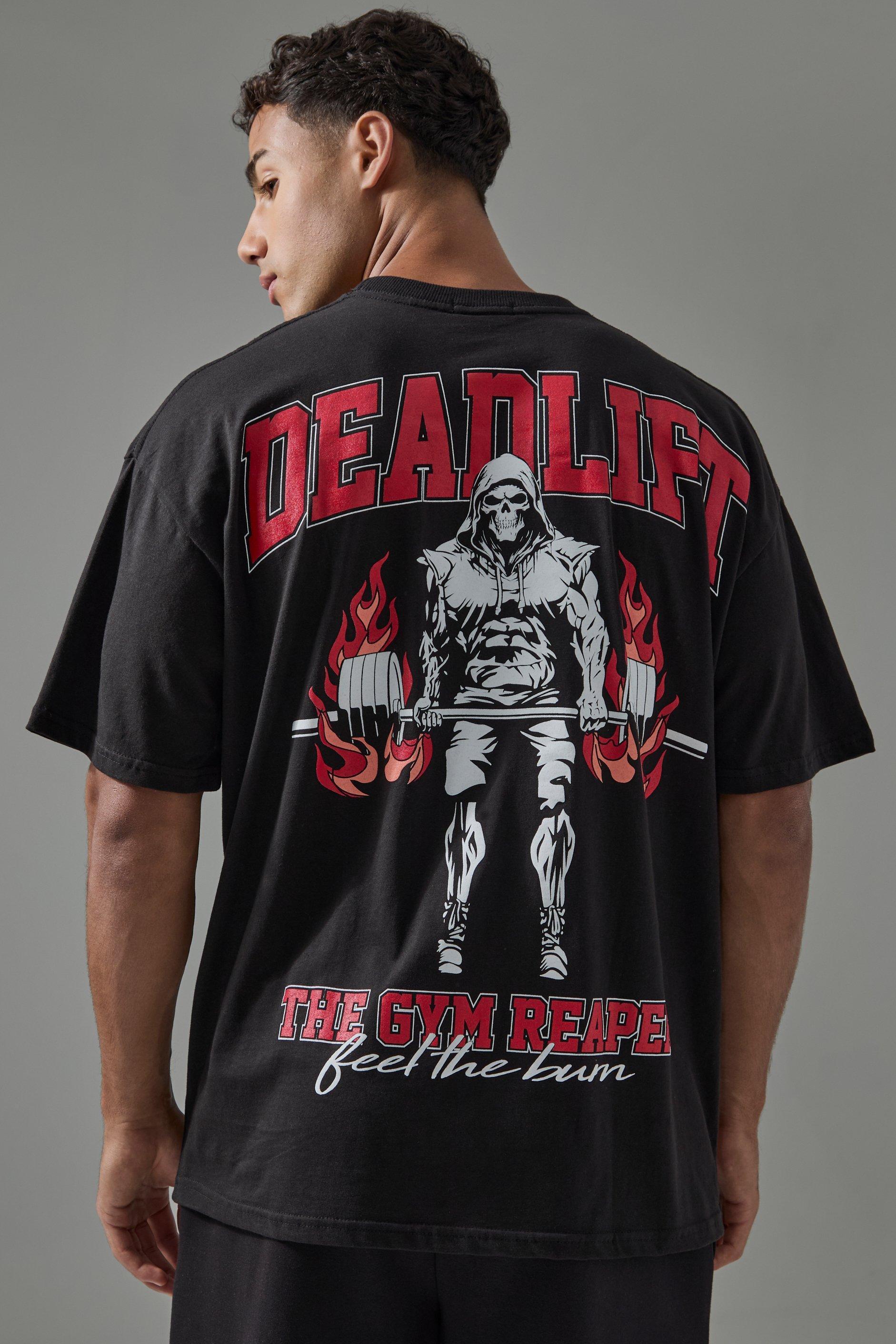 Man Active Deadlift Oversized T-shirt | boohooMAN USA Product Image