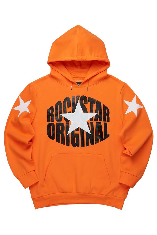 Hachi Orange/Black Graphic Hoodie Male Product Image