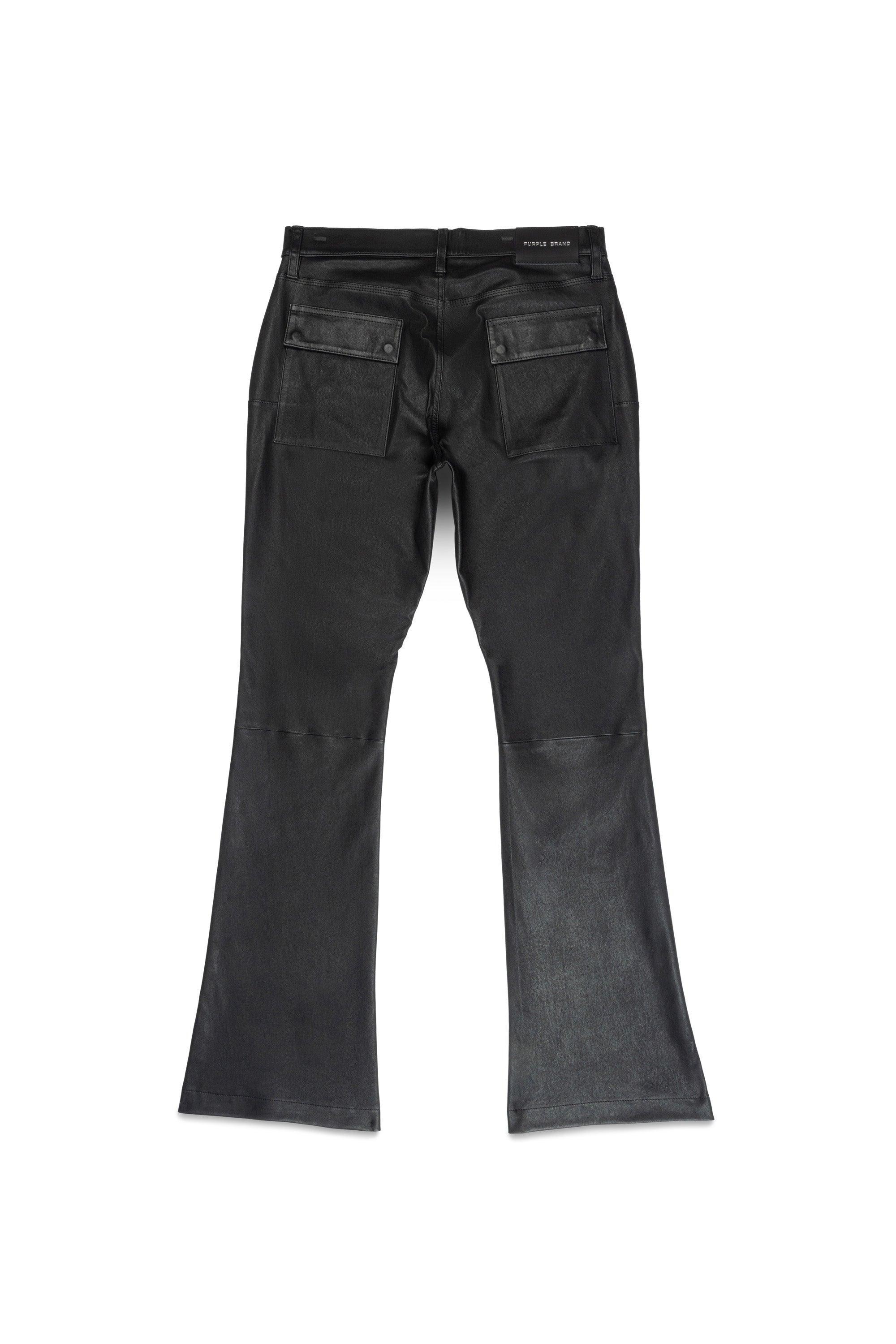 P531 Leather Slim Flare Pants Male Product Image