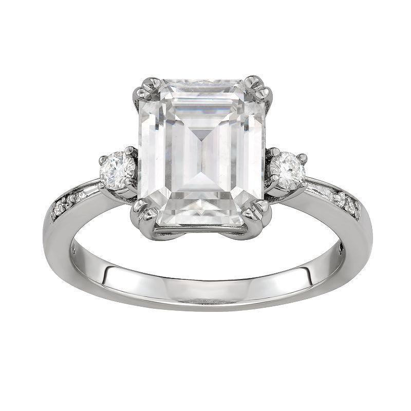 Moissanite Emerald Engagement Ring (3-3/4 ct. tw.) in 14k White Gold Product Image