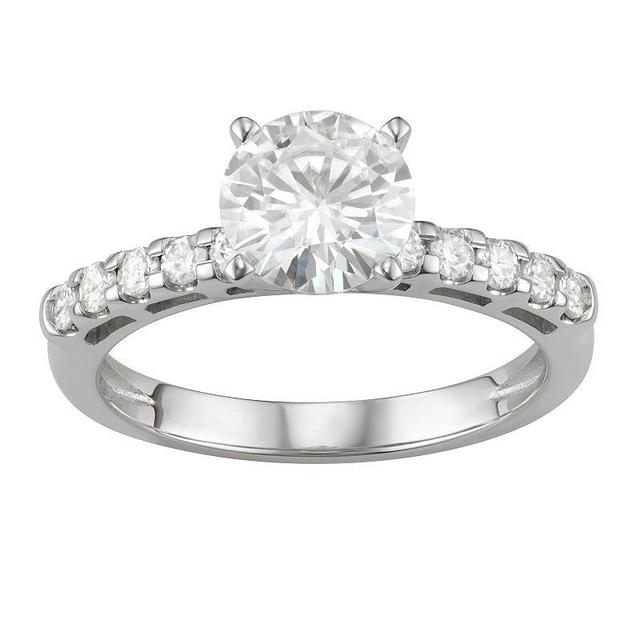 14K White Gold Lab-Created Moissanite 1 3/4 Ct. T.W. Solitaire Engagement Ring, Womens 14kwh Gold Product Image