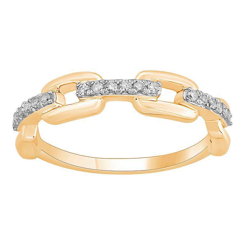 10k Gold 1/8 Carat T.W. Diamond Quadruple Paper Clip Ring, Womens Product Image