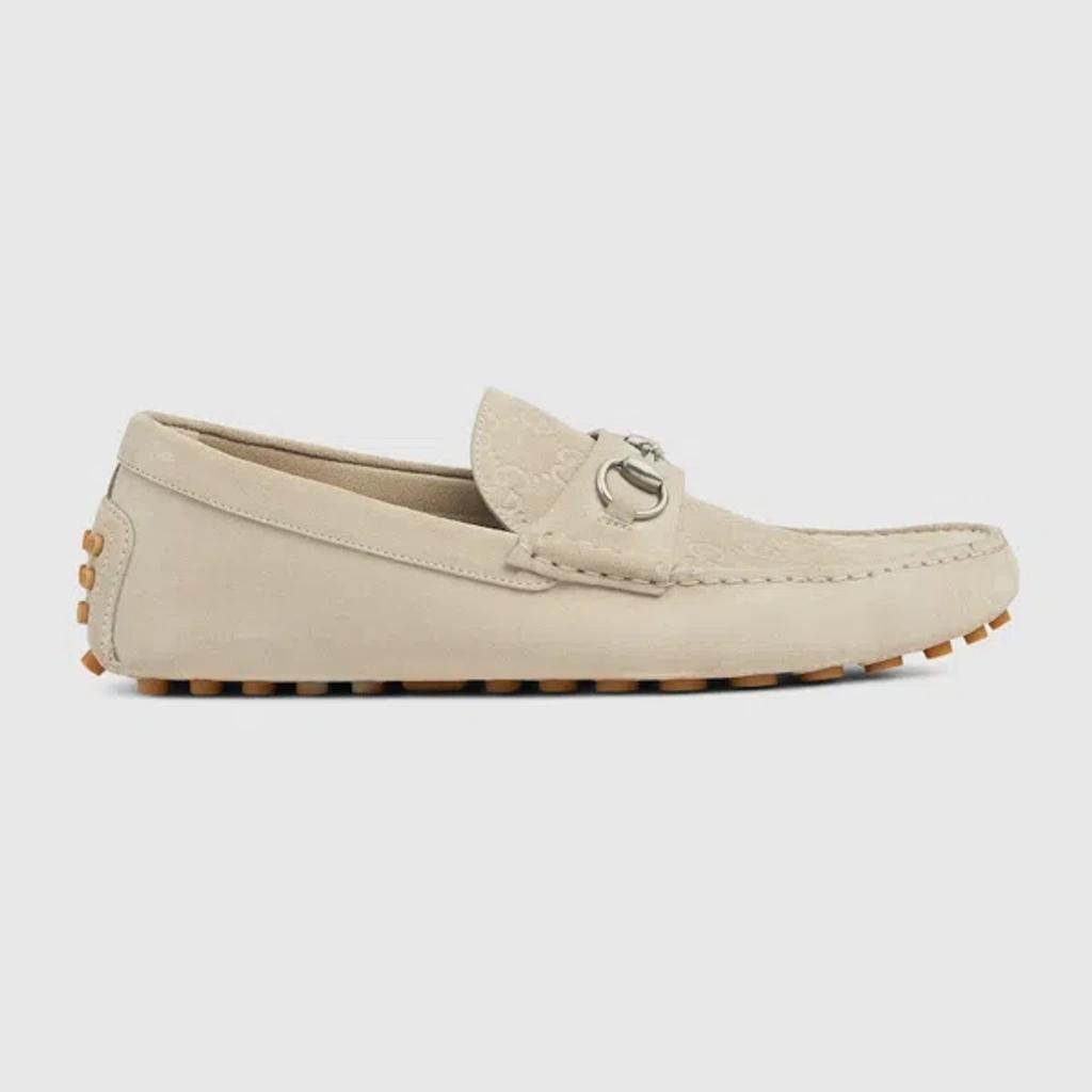 GUCCI Men`s Driver Moccasin With Clamp In Nude & Neutrals Product Image