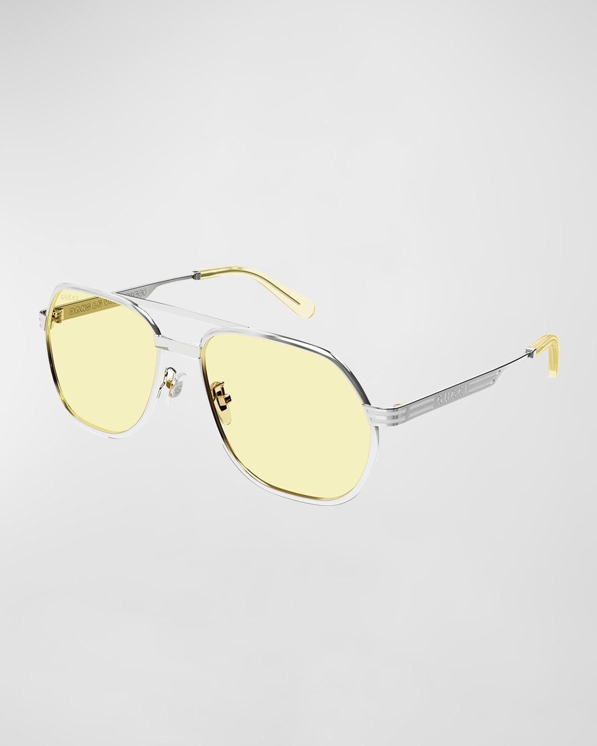 Mens Double Bridge Aviator Sunglasses Product Image