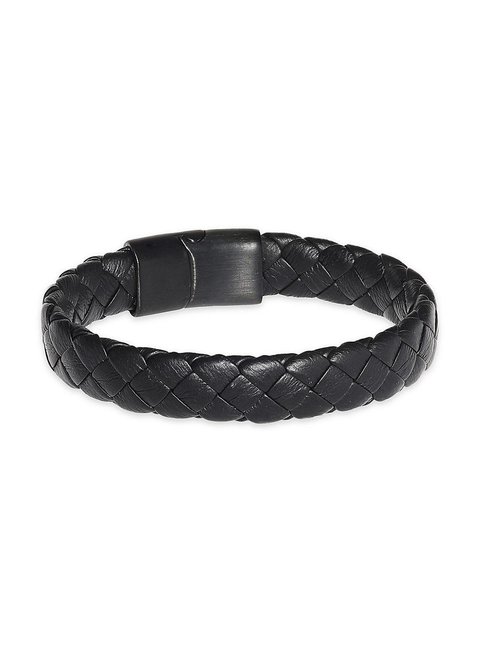 Mens Braided Leather Bracelet Product Image