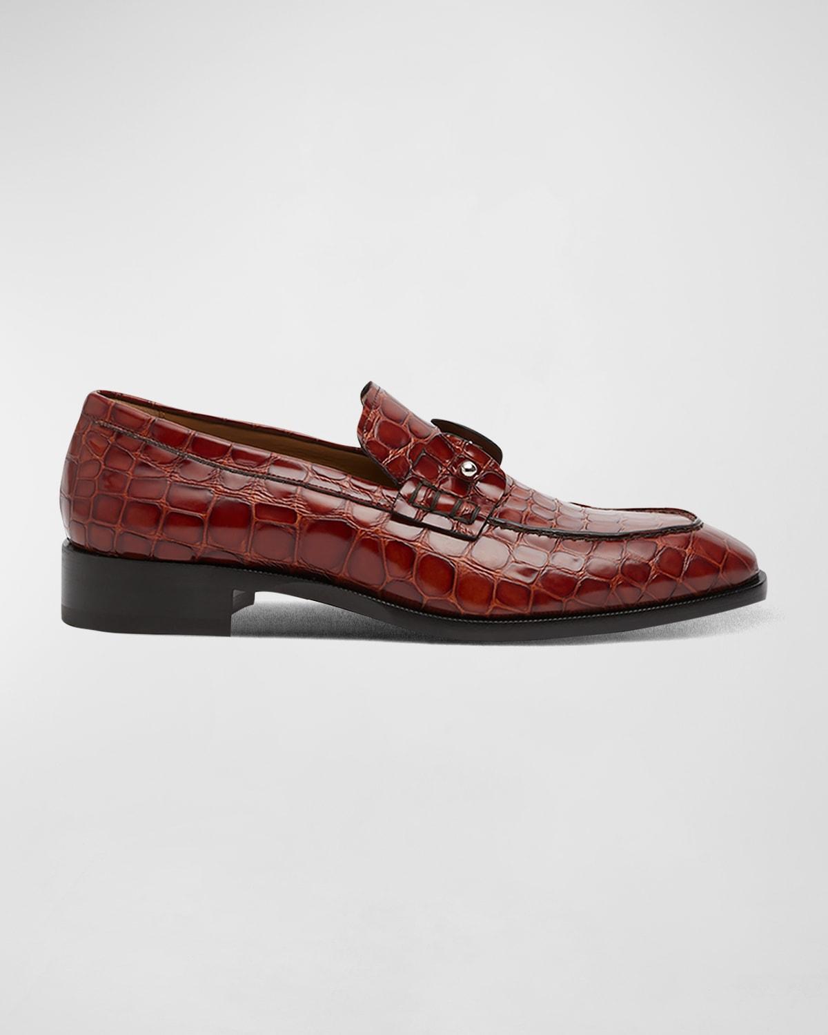 Men's Chambelimoc Croc-Embossed Leather Loafers Product Image