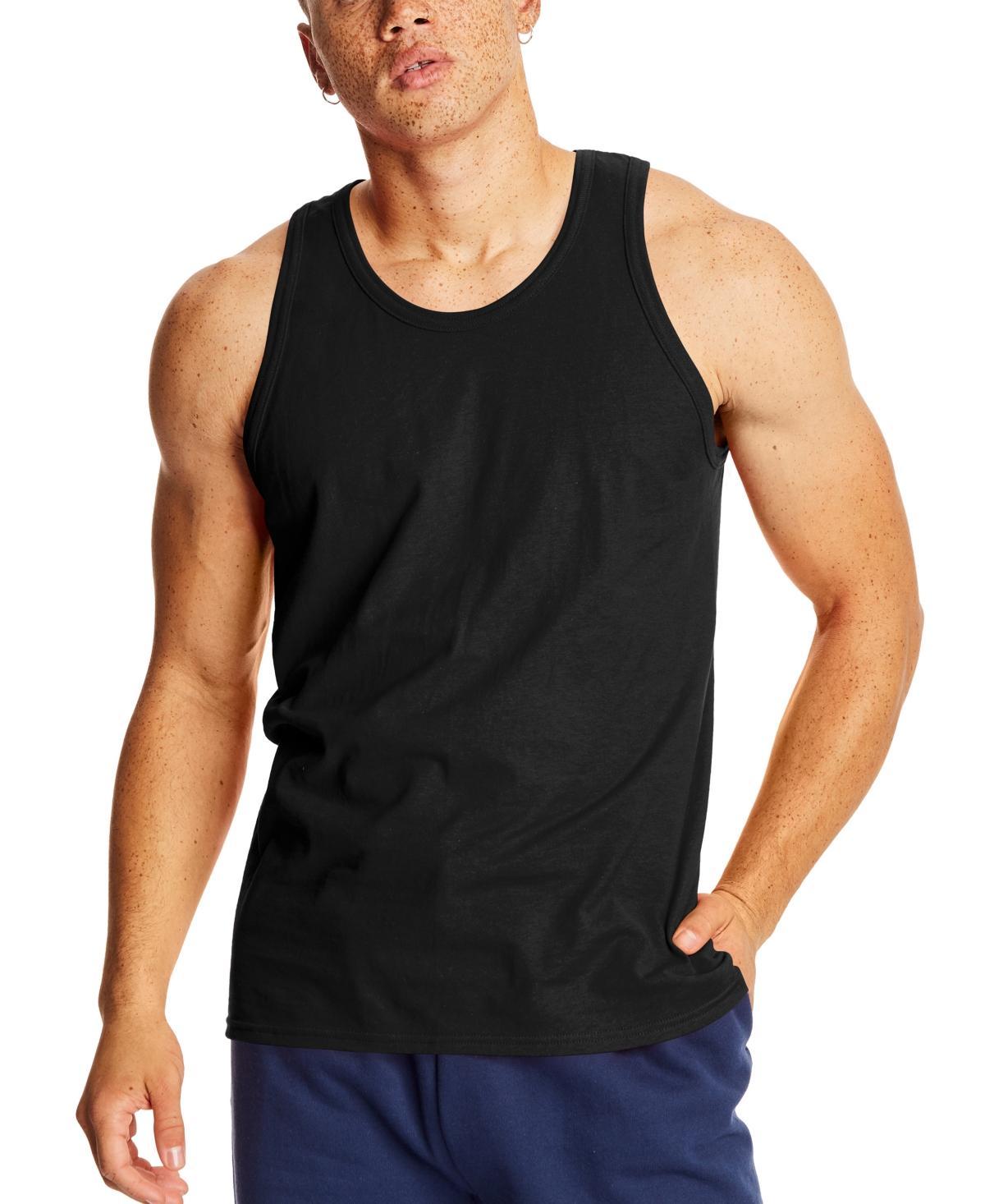 Hanes X-Temp Mens Performance Tank Top, 2-Pack Black L Product Image