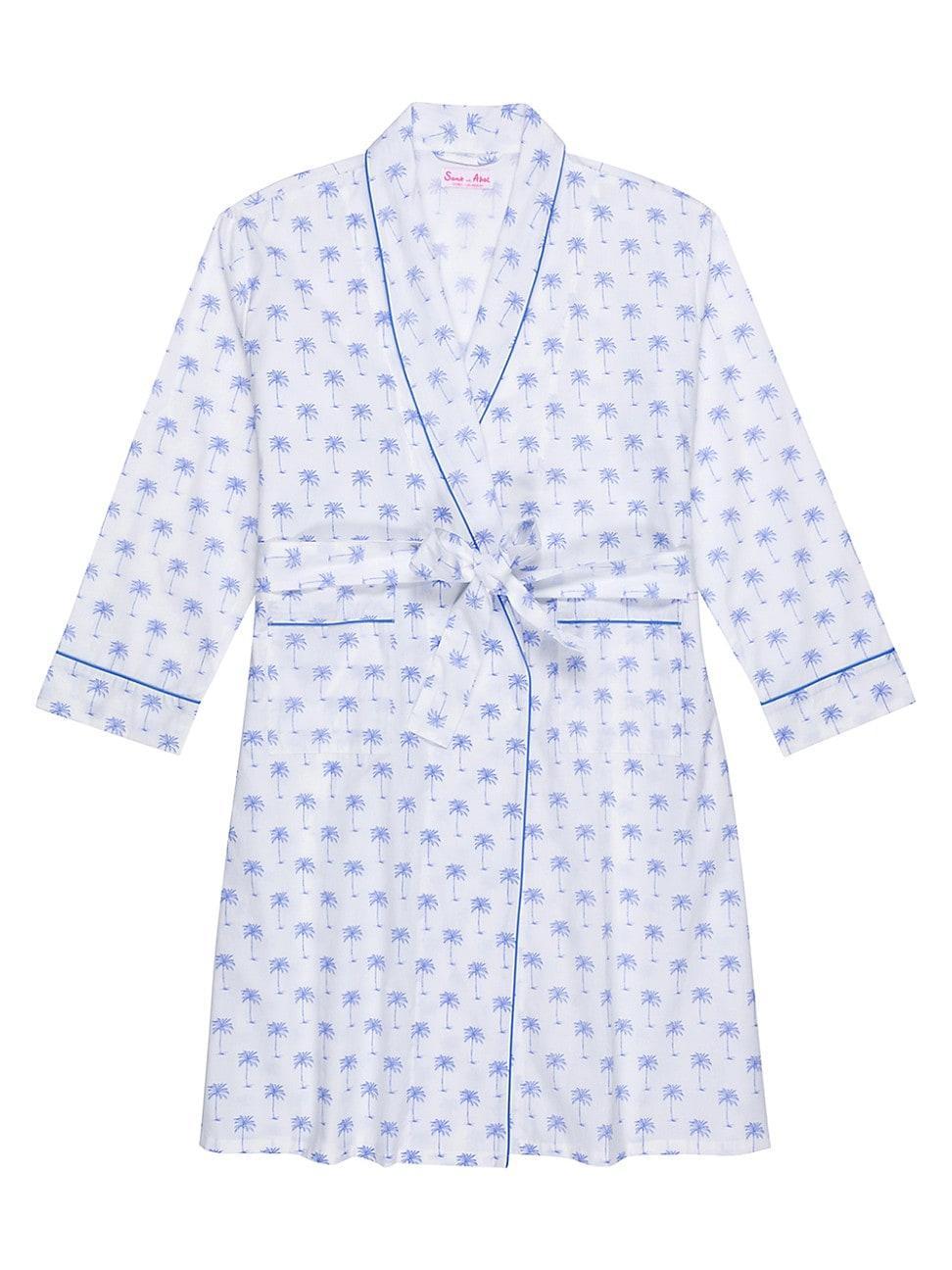 Womens Blue Palm Tree Robe Product Image