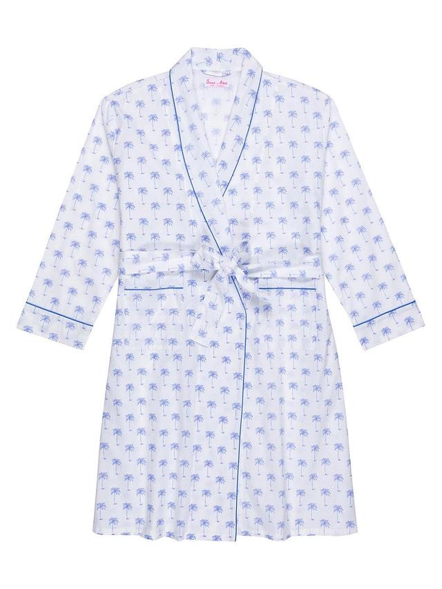 Womens Blue Palm Tree Robe Product Image