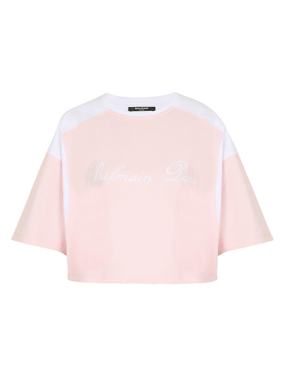 Womens Logo Colorblock Cropped T-Shirt Product Image