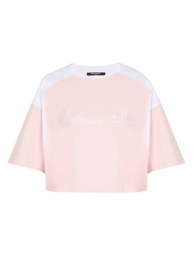 Womens Logo Colorblock Cropped T-Shirt Product Image