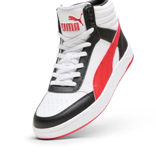 PUMA Dribble Mid Men's Sneakers in White/For All Time Red/Black Product Image