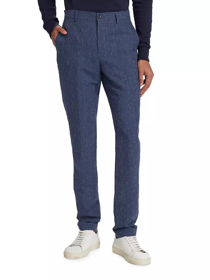 Linen & Cotton-Blend Slim-Fit Pants Product Image