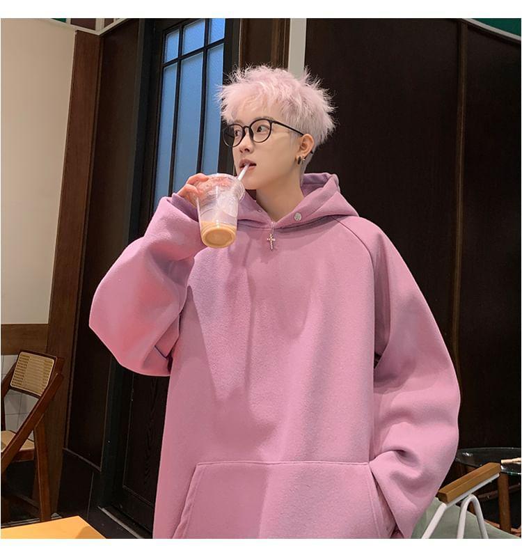 Long-Sleeve Plain Hoodie Product Image