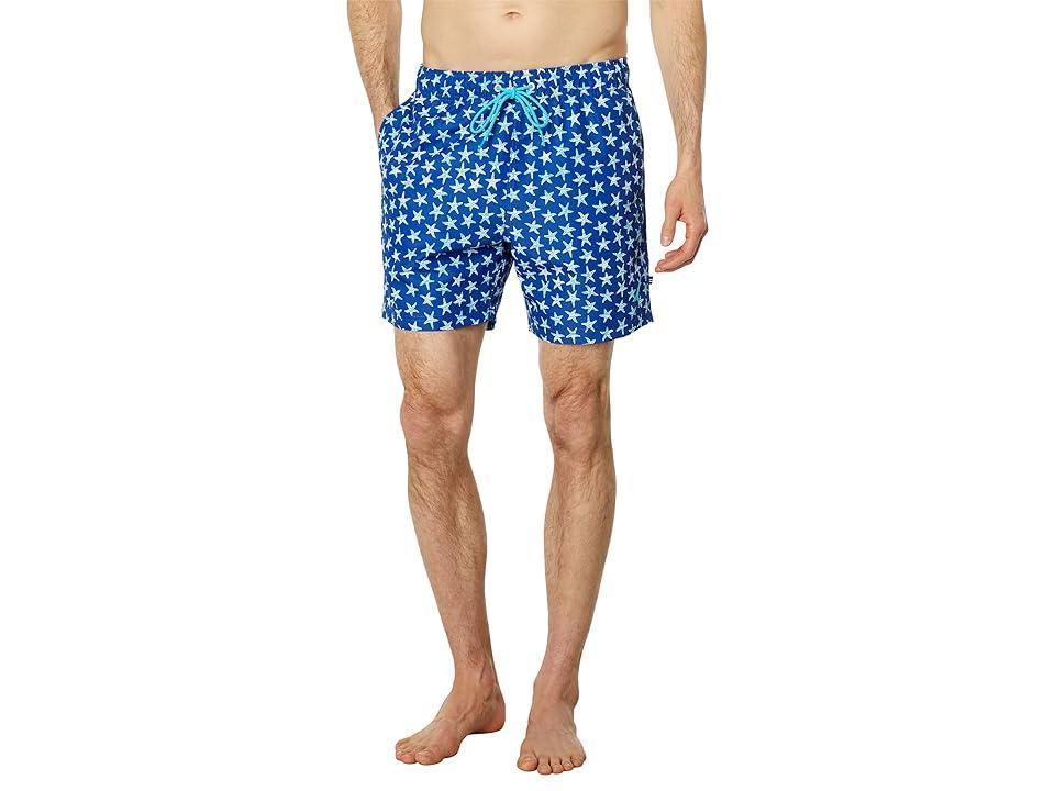 Nautica Sustainably Crafted 6 Printed Swim (Bright Cobalt) Men's Swimwear Product Image