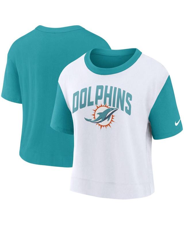 Womens Nike Aqua Miami Dolphins High Hip Fashion T-shirt - Aqua Product Image