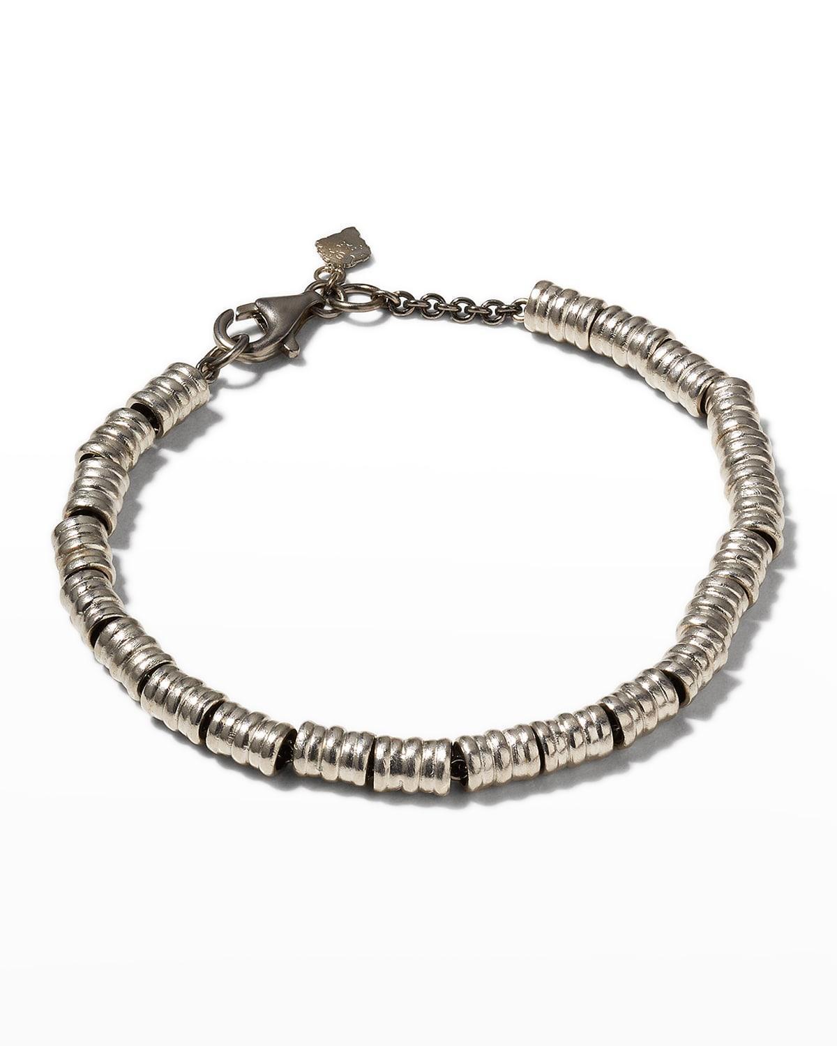 Mens Sterling Silver Disc Chain Bracelet Product Image